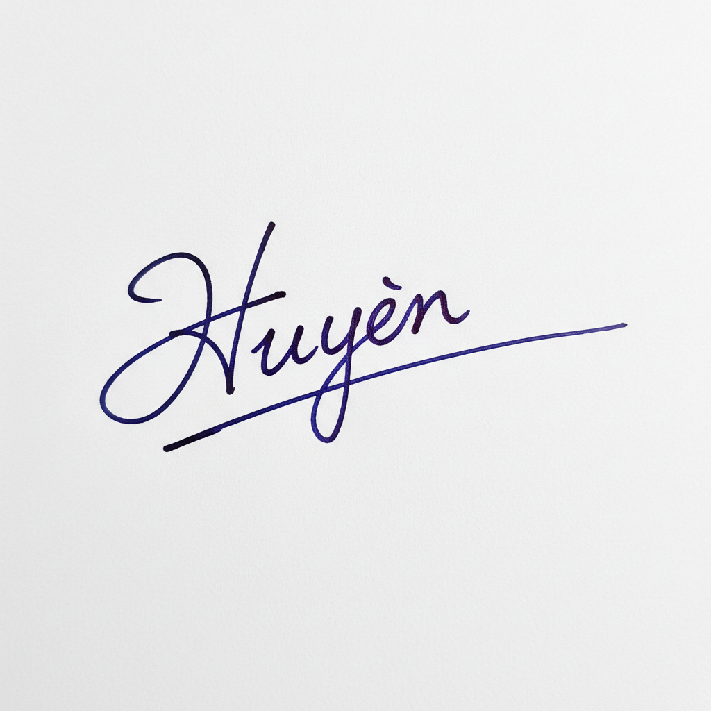 Mẫu chữ ký tên Huyền số 4