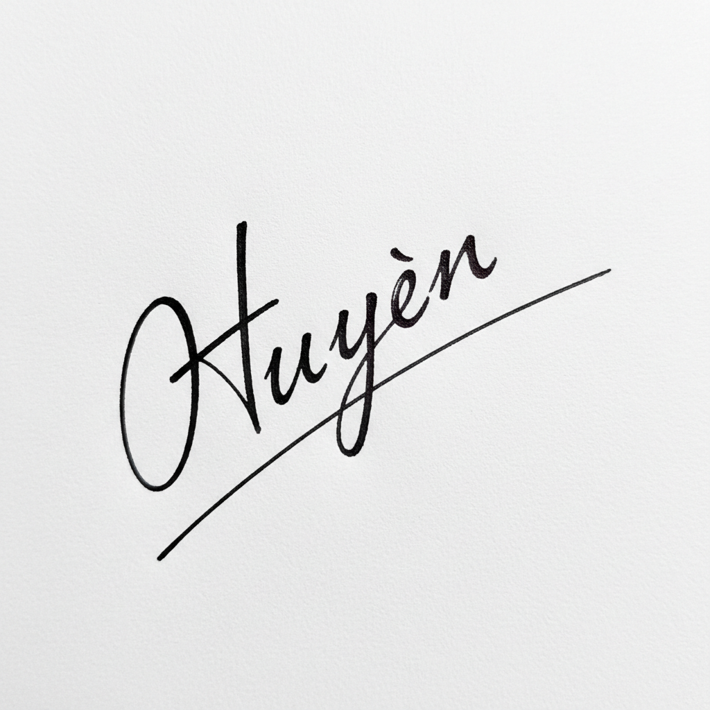 Mẫu chữ ký tên Huyền số 5