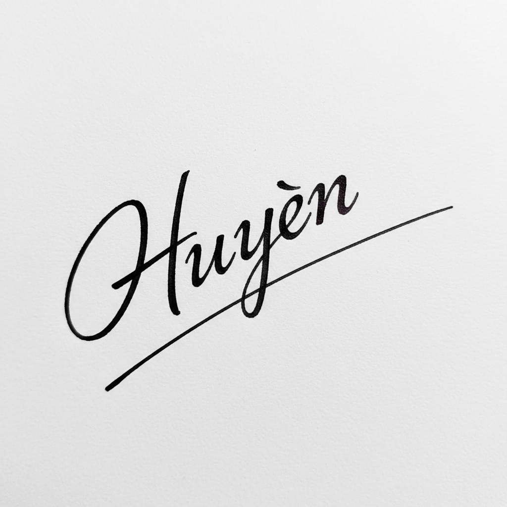Mẫu chữ ký tên Huyền số 5