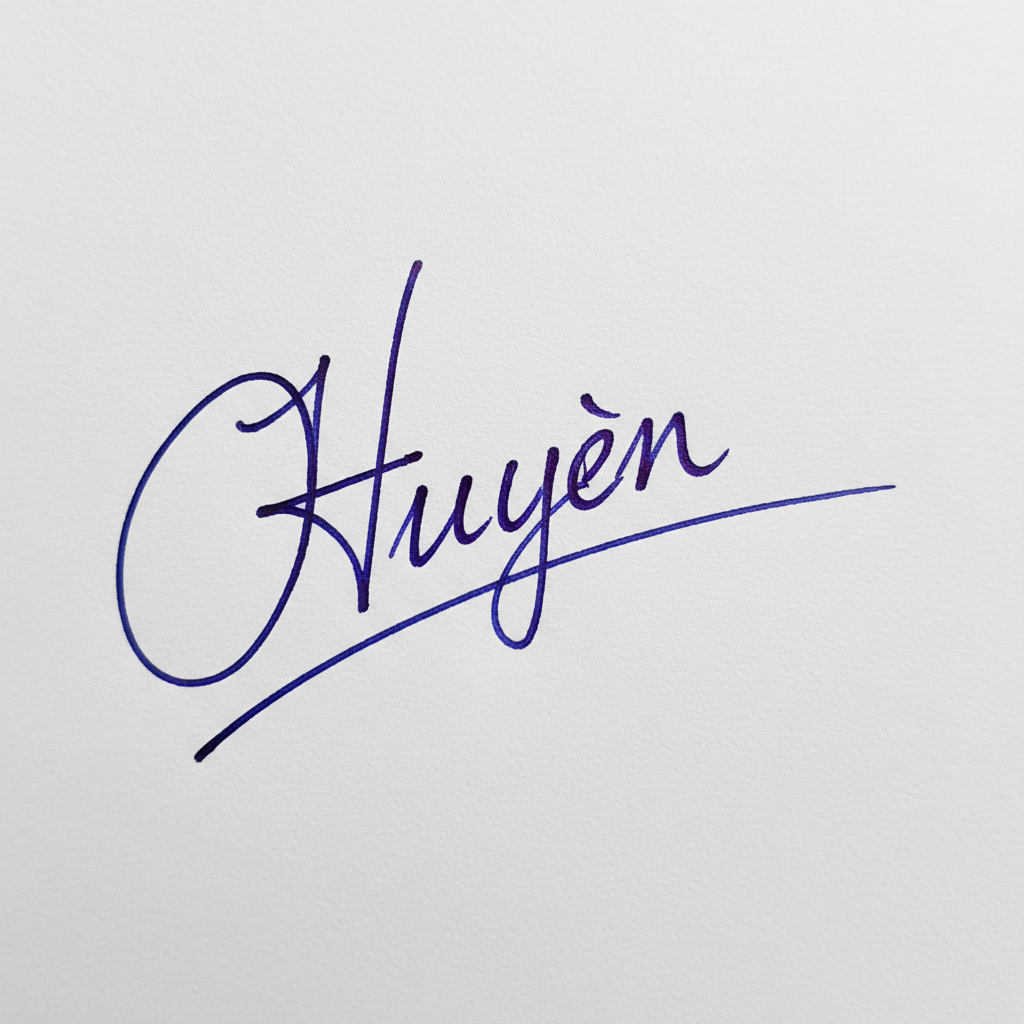 Mẫu chữ ký tên Huyền số 6