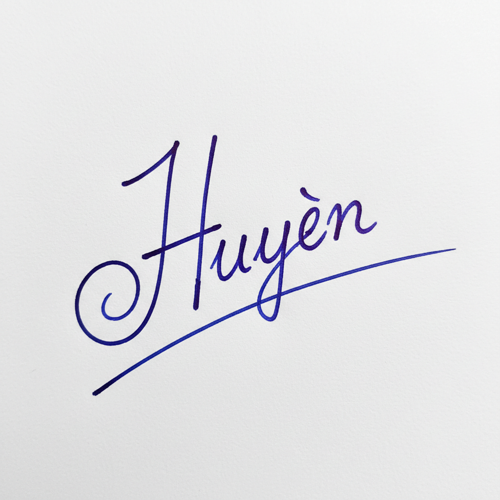 Mẫu chữ ký tên Huyền số 6