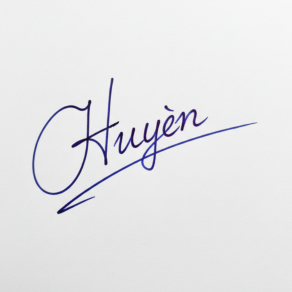 Mẫu chữ ký tên Huyền số 6