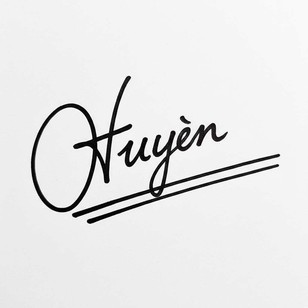 Mẫu chữ ký tên Huyền số 7