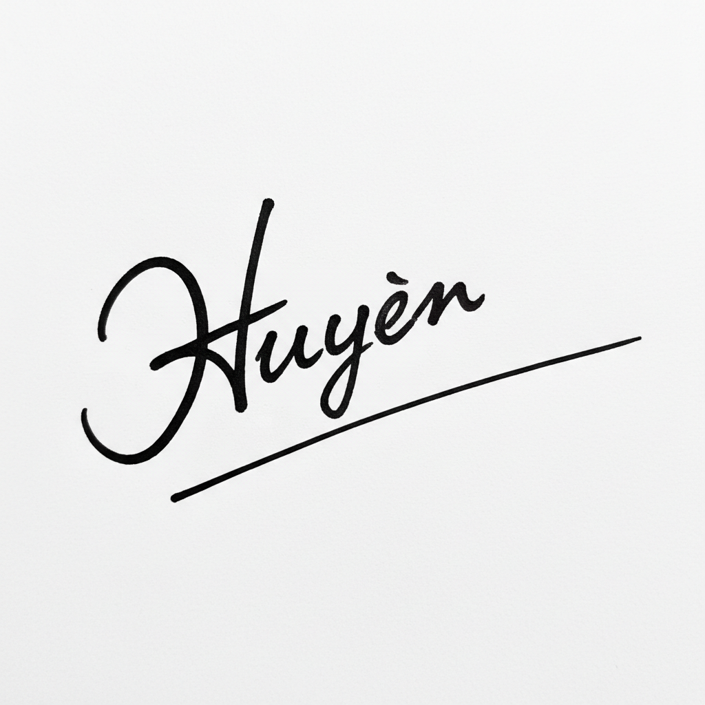 Mẫu chữ ký tên Huyền số 7