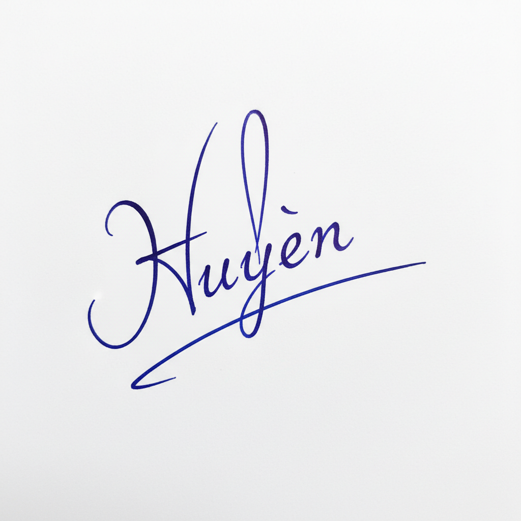 Mẫu chữ ký tên Huyền số 8
