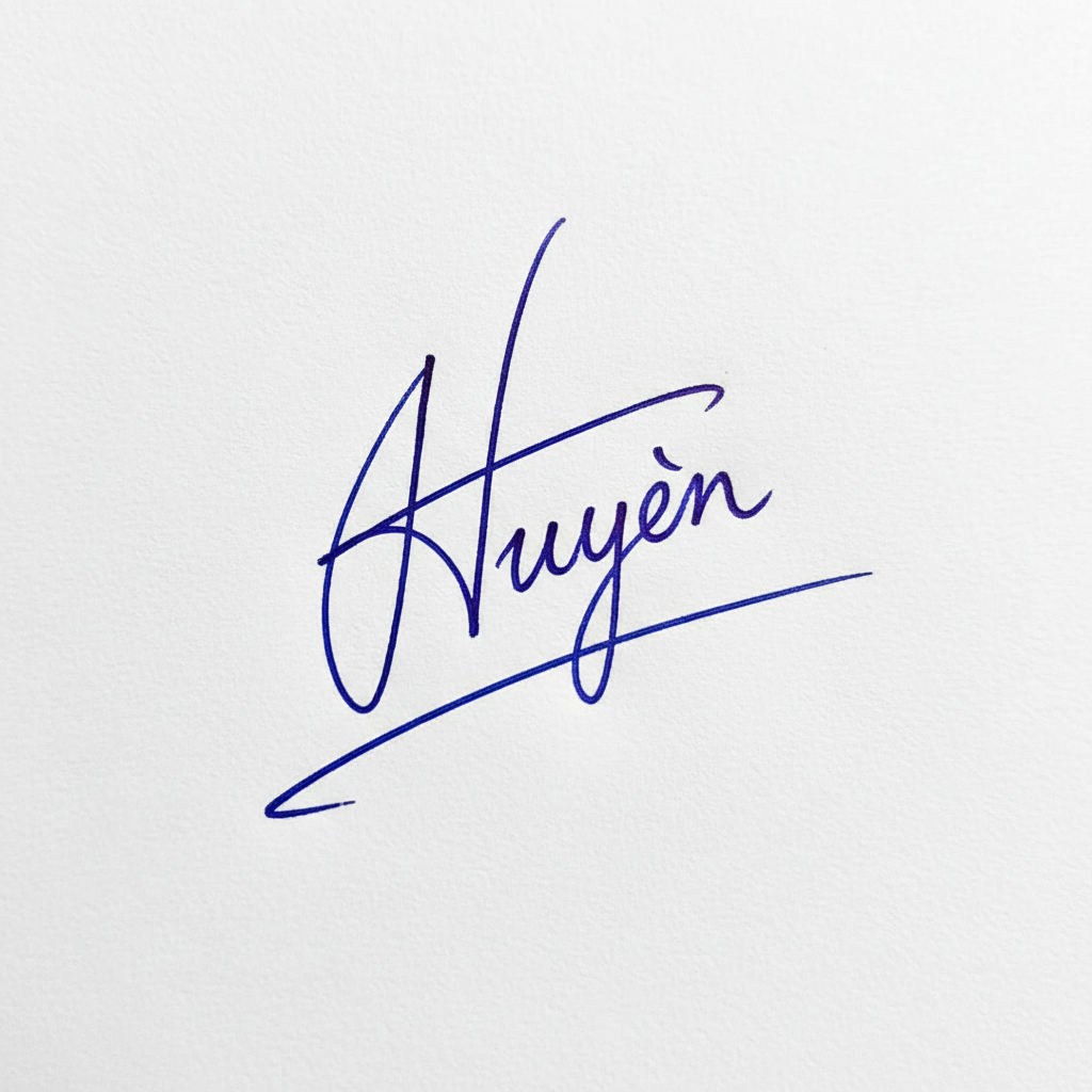 Mẫu chữ ký tên Huyền số 8