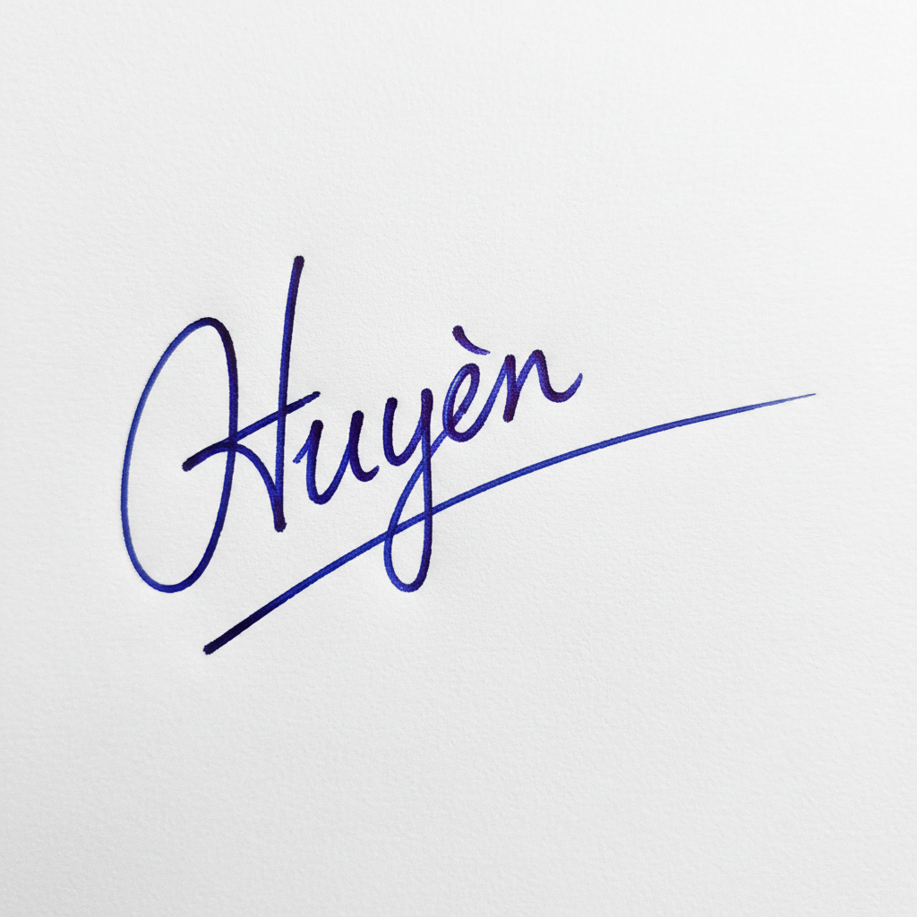 Mẫu chữ ký tên Huyền số 8