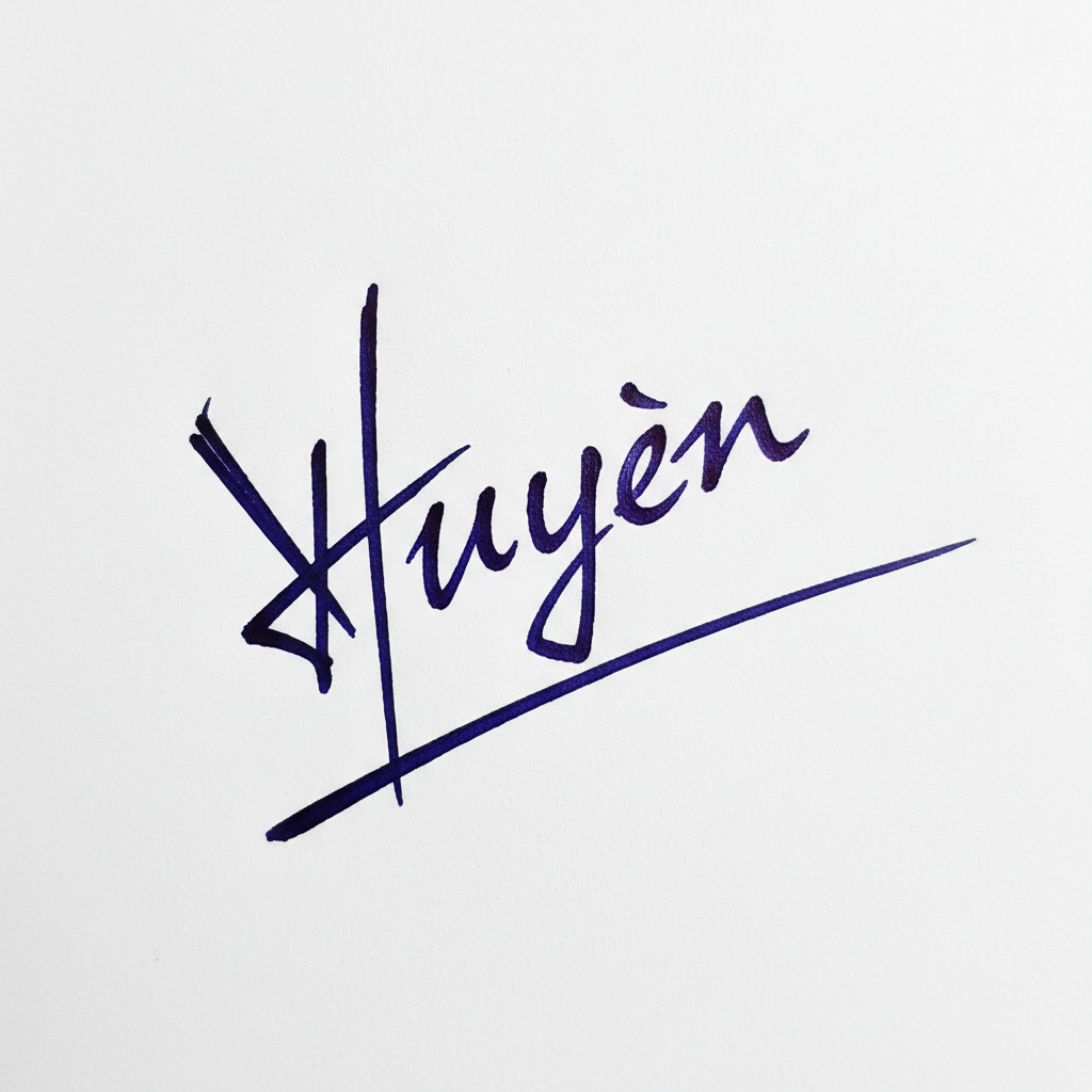 Mẫu chữ ký tên Huyền số 9