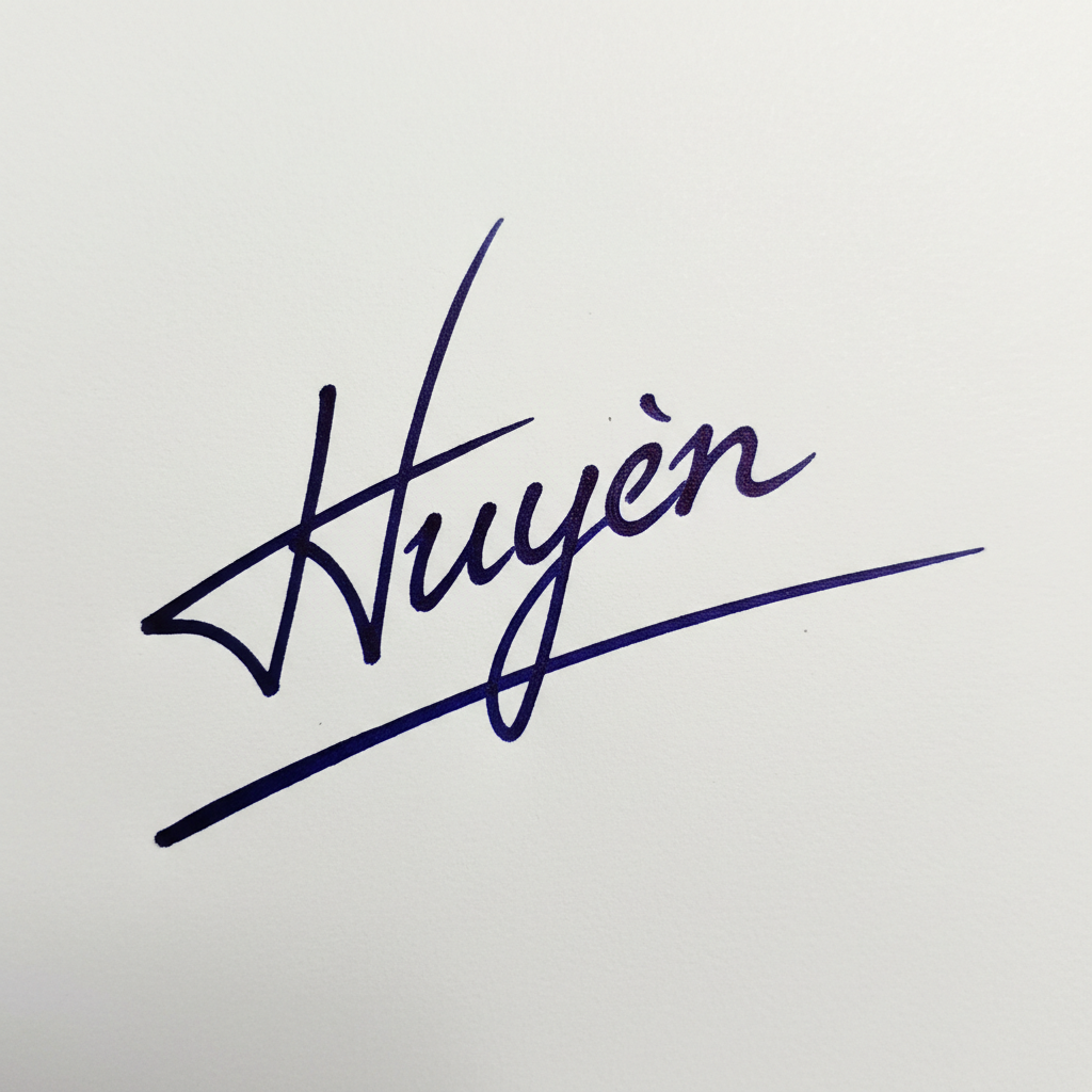 Mẫu chữ ký tên Huyền số 9