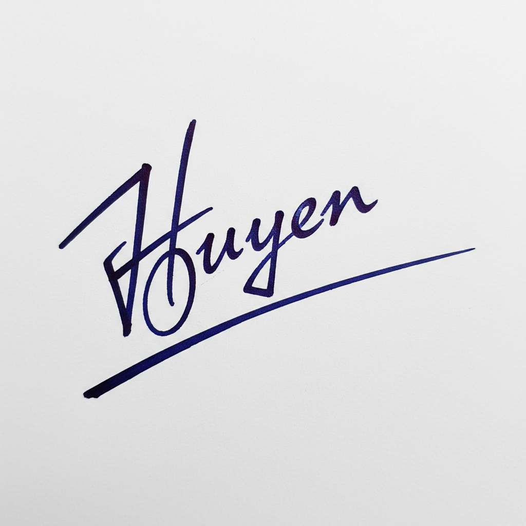 Mẫu chữ ký tên Huyền số 9
