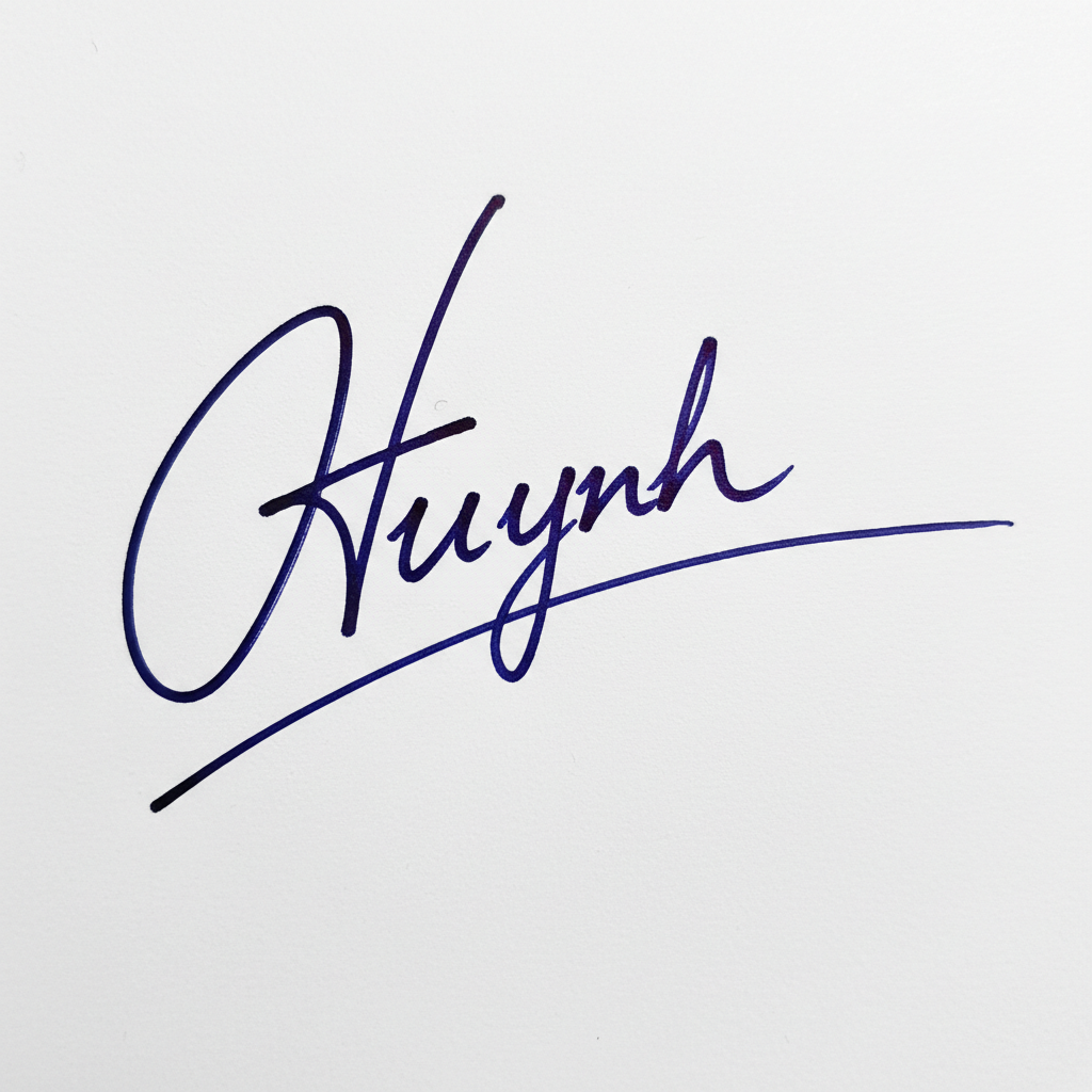 Mẫu chữ ký tên Huỳnh số 1