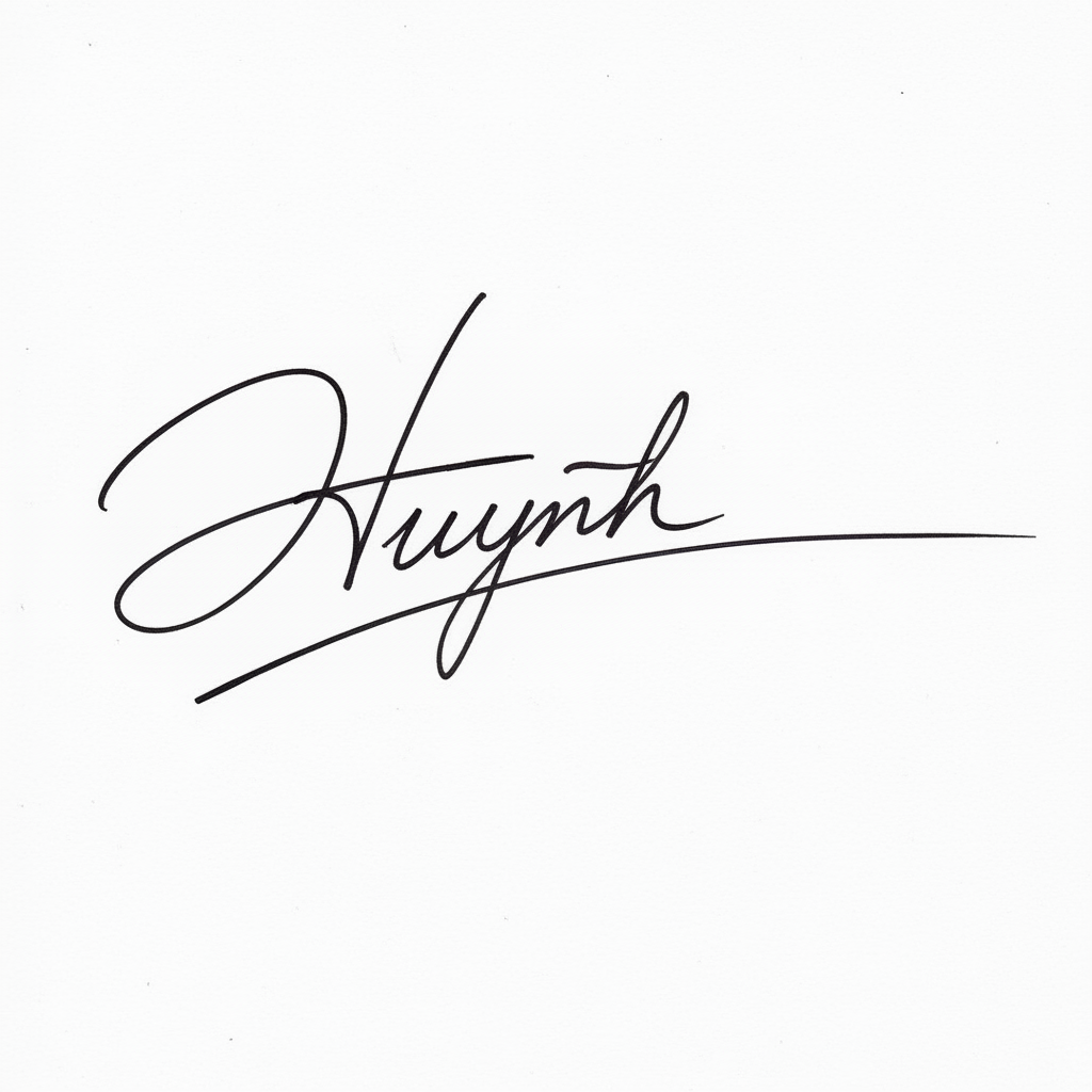 Mẫu chữ ký tên Huỳnh số 10