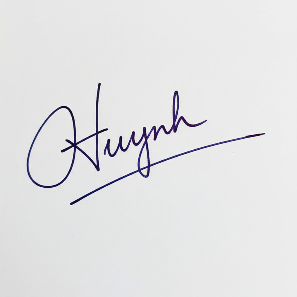 Mẫu chữ ký tên Huỳnh số 4
