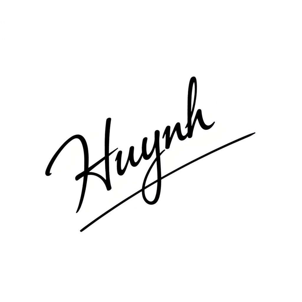 Mẫu chữ ký tên Huỳnh số 5