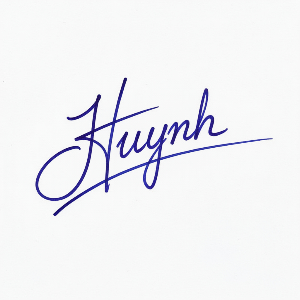 Mẫu chữ ký tên Huỳnh số 6