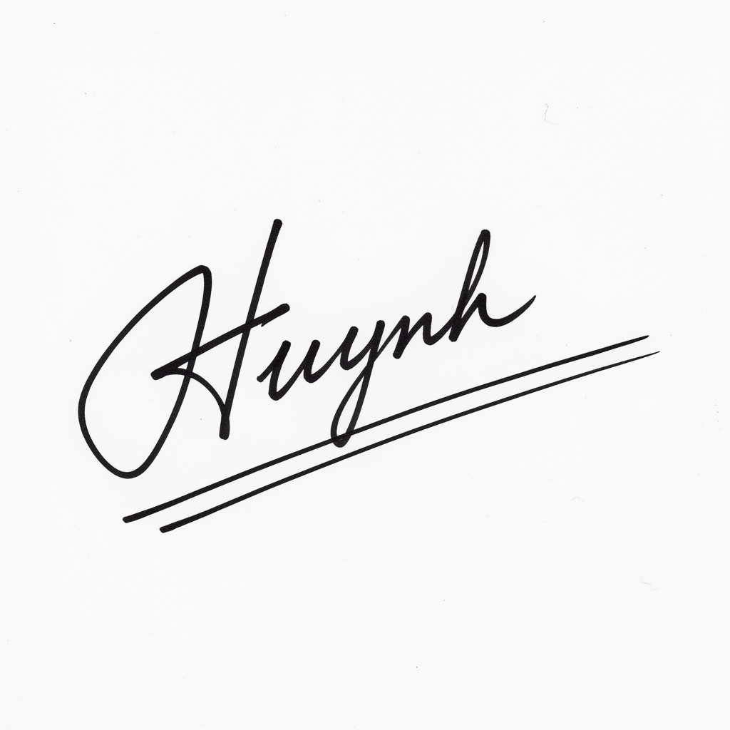 Mẫu chữ ký tên Huỳnh số 7