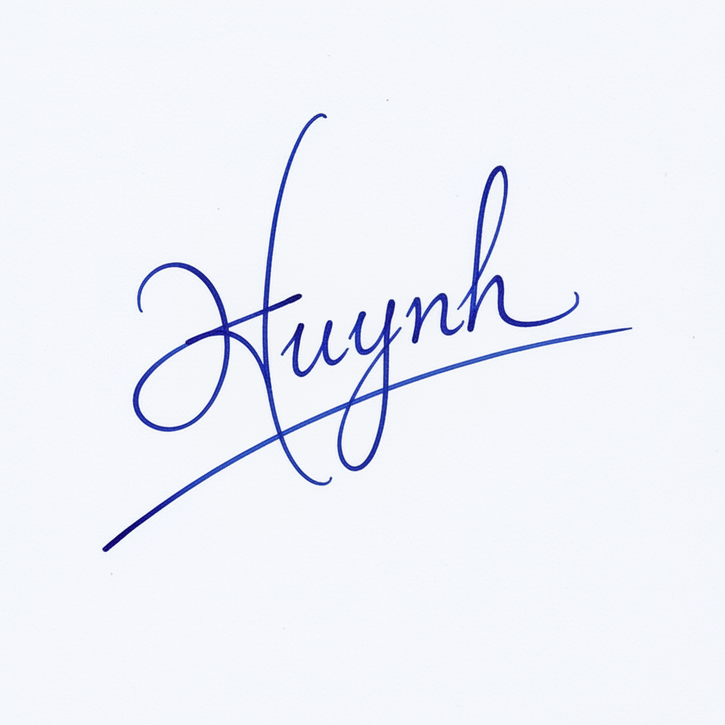 Mẫu chữ ký tên Huỳnh số 8