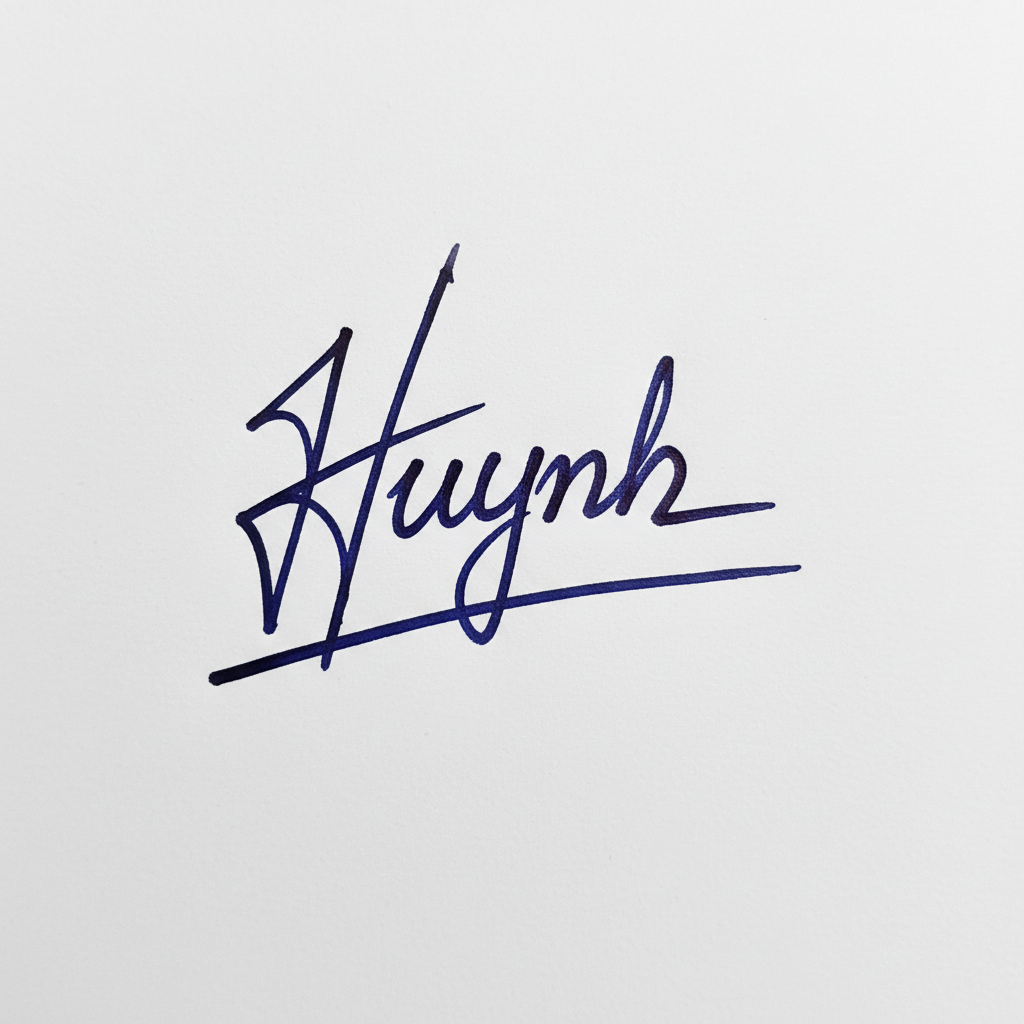 Mẫu chữ ký tên Huỳnh số 9