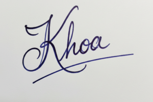 Mẫu chữ ký tên Khoa số 1