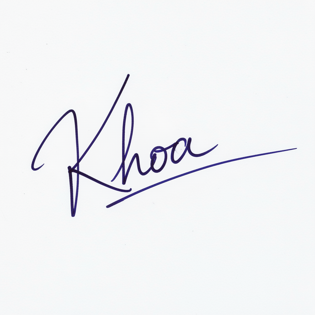 Chữ Ký Theo Tên Khoa: Bí Quyết Tạo Dấu Ấn Độc Đáo và Thu Hút Tài Lộc Mẫu chữ ký tên Khoa số 4