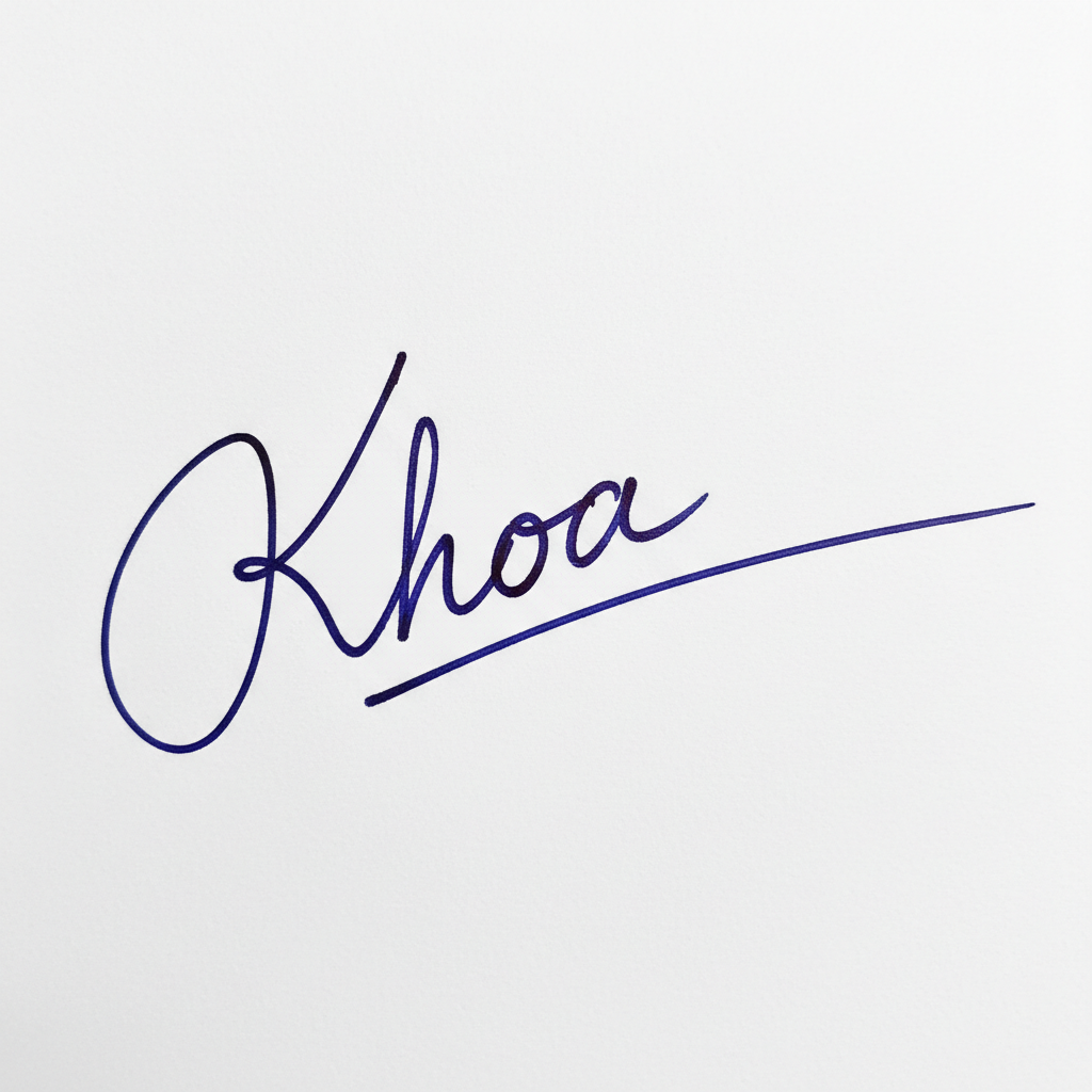 Mẫu chữ ký tên Khoa số 4