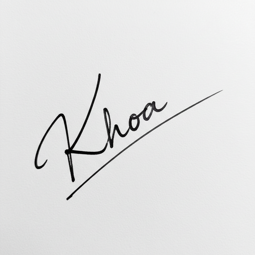 Mẫu chữ ký tên Khoa số 5