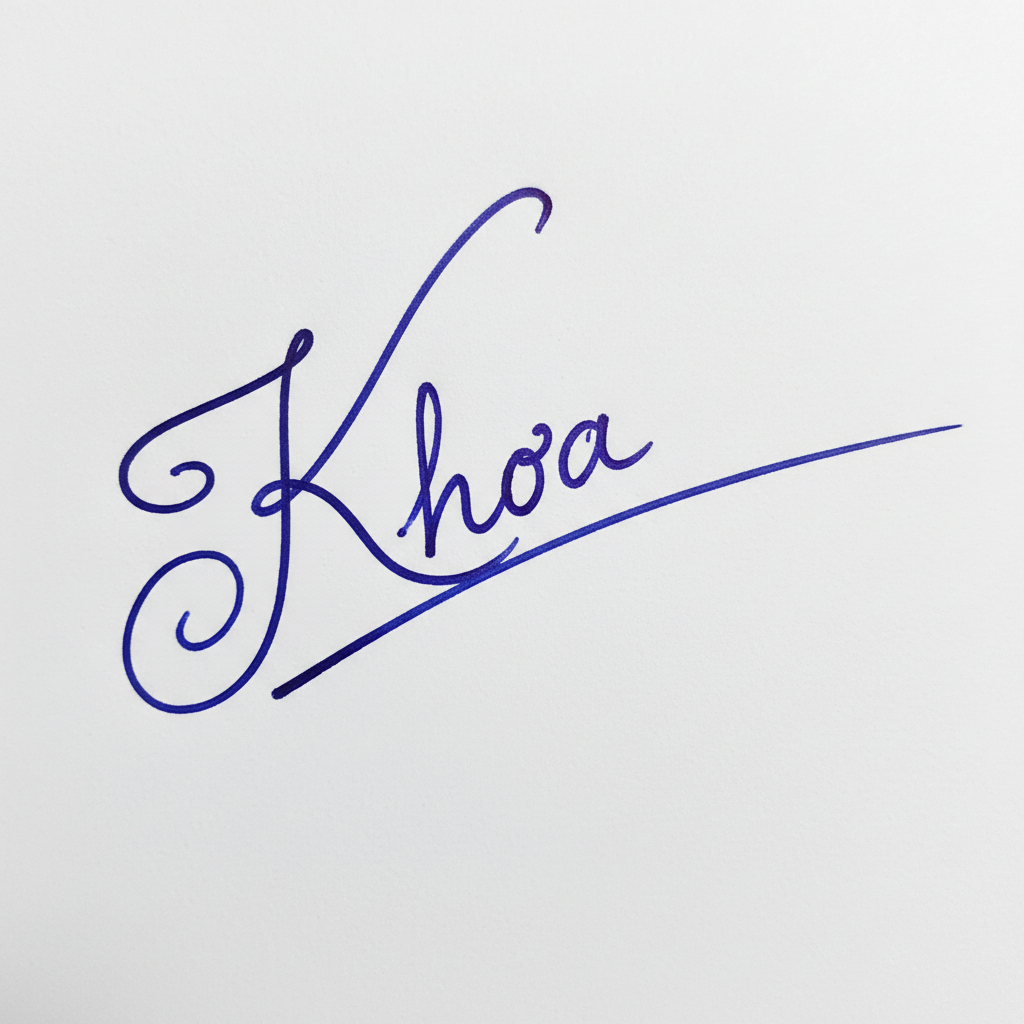 Chữ Ký Theo Tên Khoa: Bí Quyết Tạo Dấu Ấn Độc Đáo và Thu Hút Tài Lộc Mẫu chữ ký tên Khoa số 6