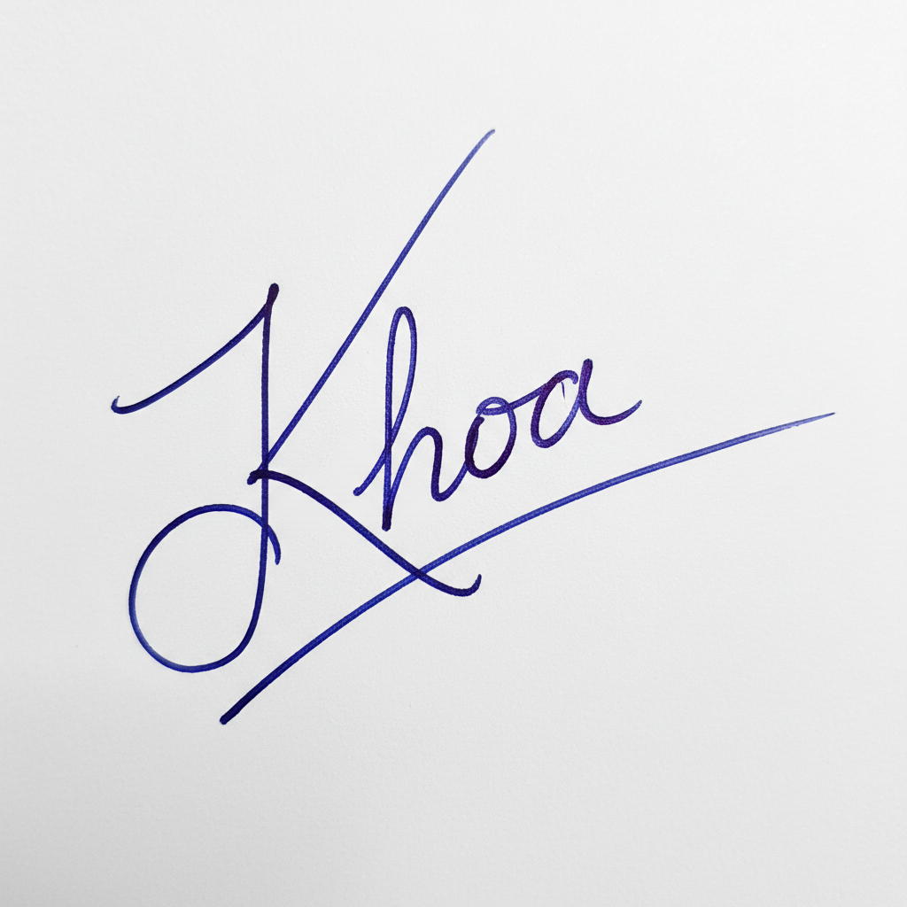 Mẫu chữ ký tên Khoa số 6