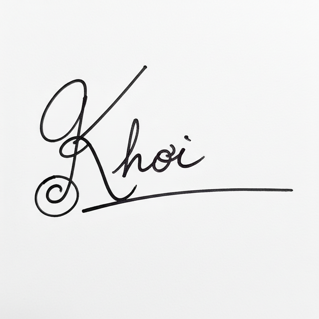 Mẫu chữ ký tên Khôi số 2