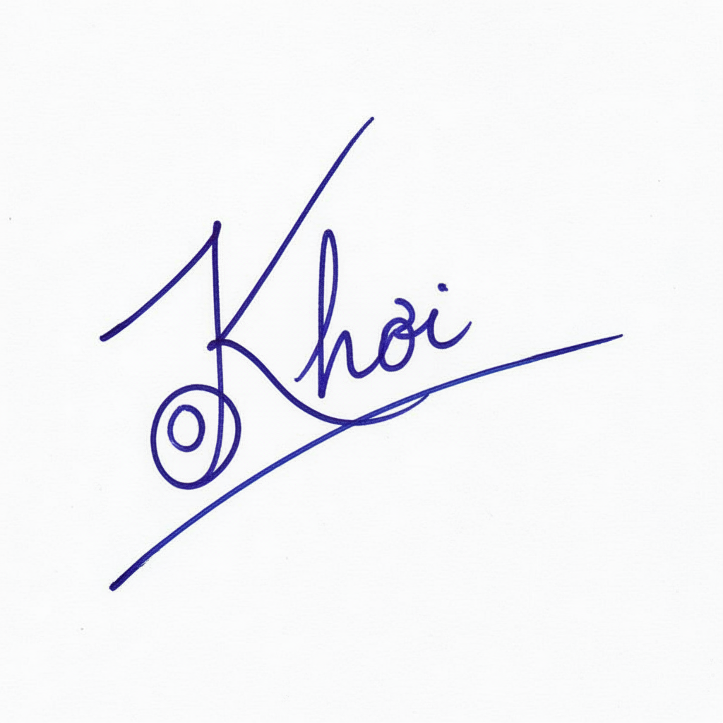 Mẫu chữ ký tên Khôi số 6