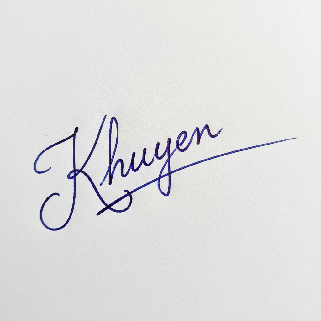 Mẫu chữ ký tên Khuyên số 6