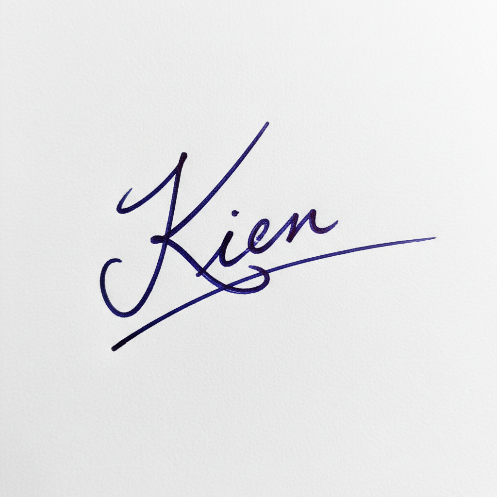 Mẫu chữ ký tên Kiên số 1