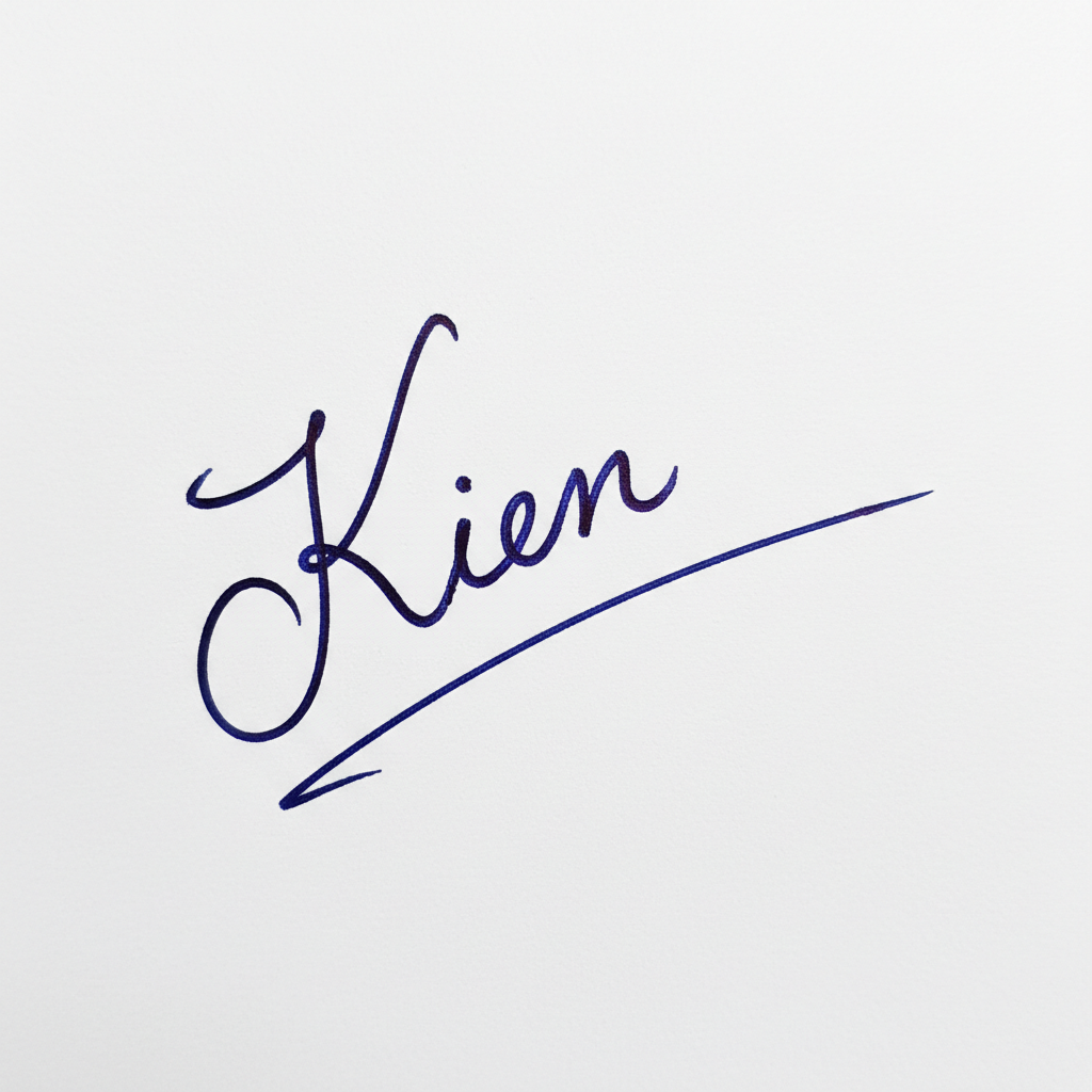 Mẫu chữ ký tên Kiên số 1