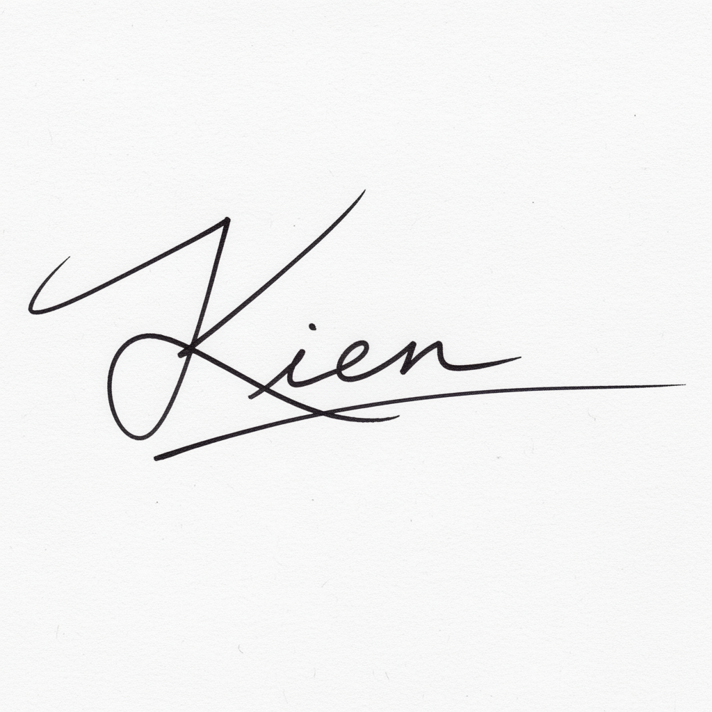 Mẫu chữ ký tên Kiên số 10