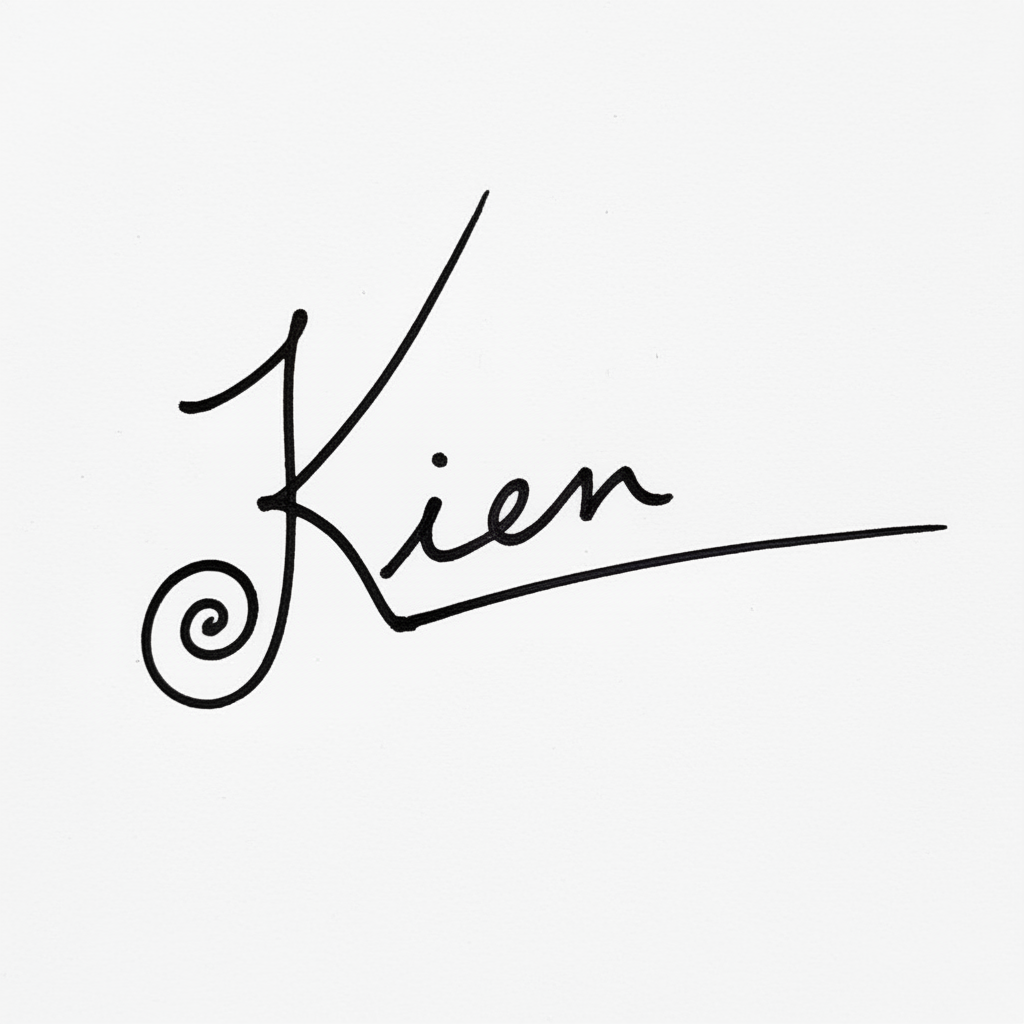 Mẫu chữ ký tên Kiên số 2
