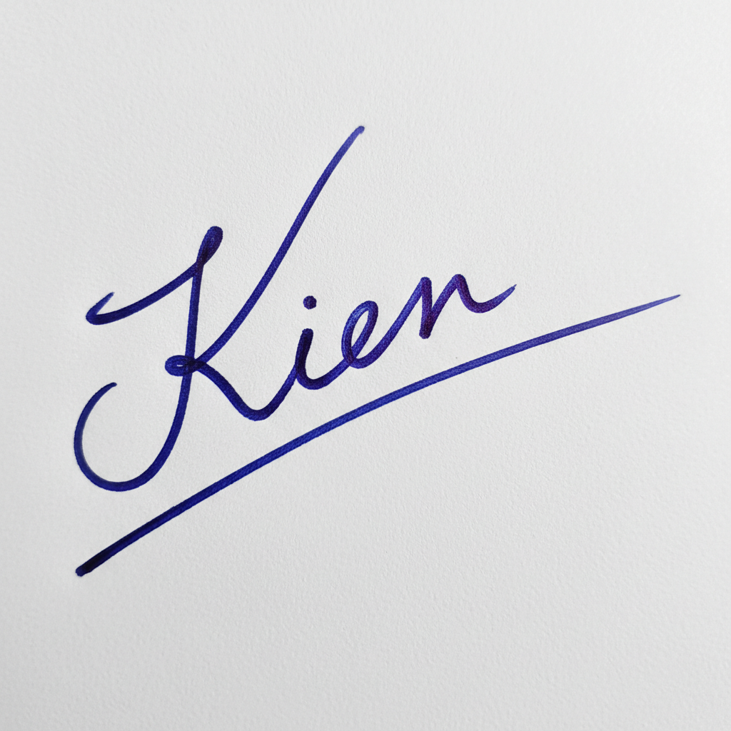 Mẫu chữ ký tên Kiên số 3