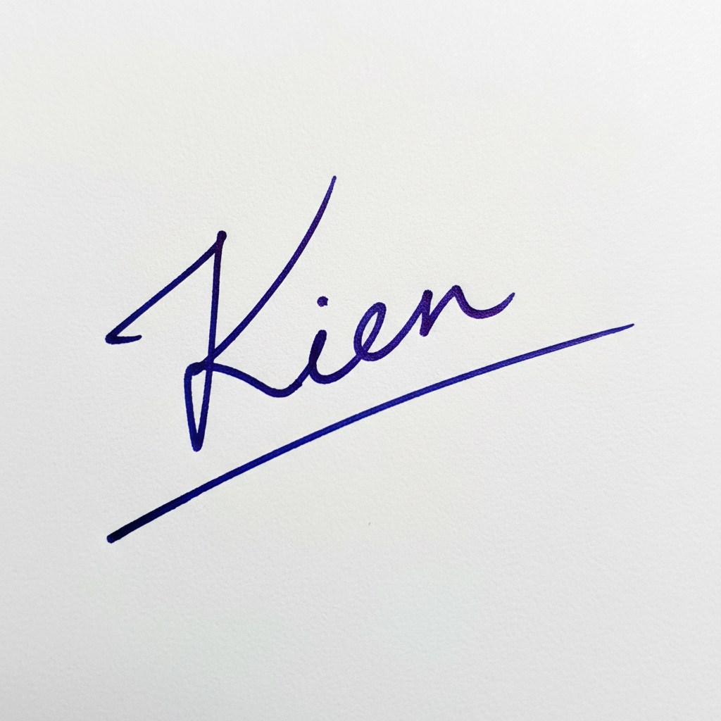 Mẫu chữ ký tên Kiên số 3