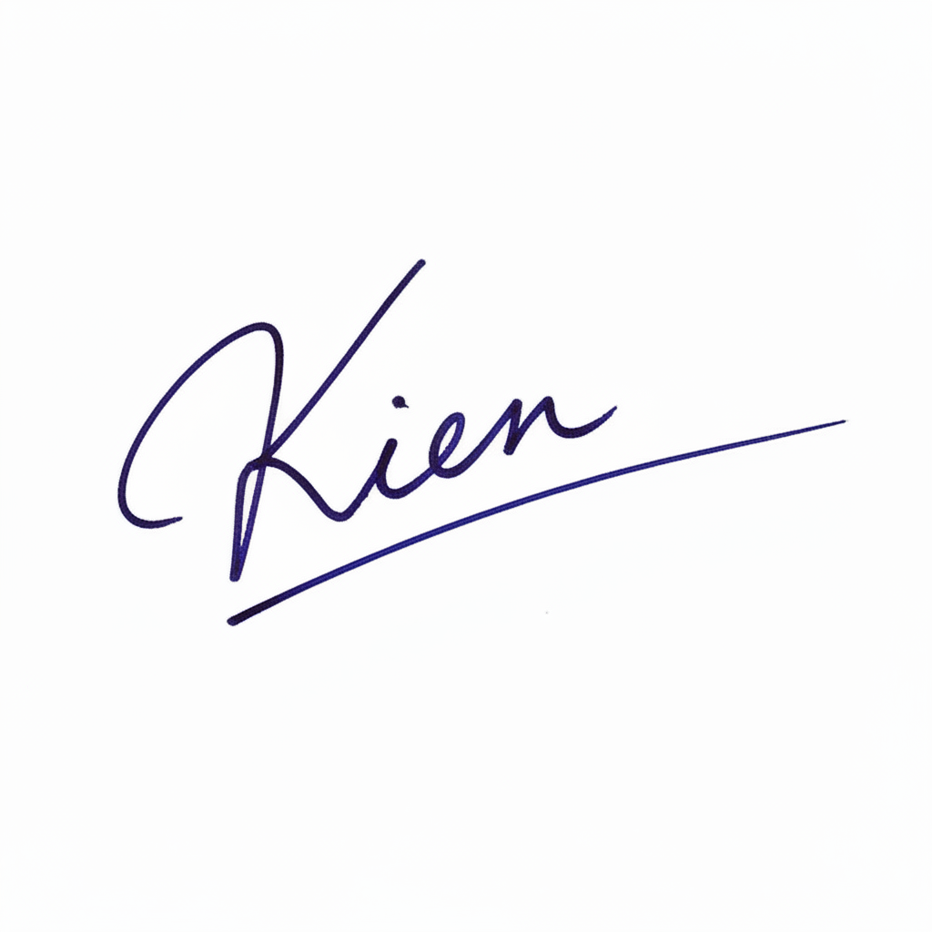 Mẫu chữ ký tên Kiên số 4