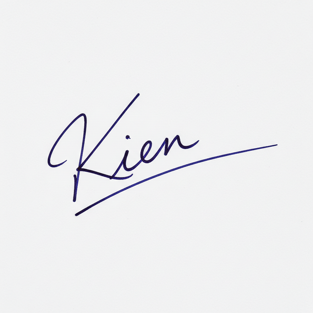 Mẫu chữ ký tên Kiên số 4