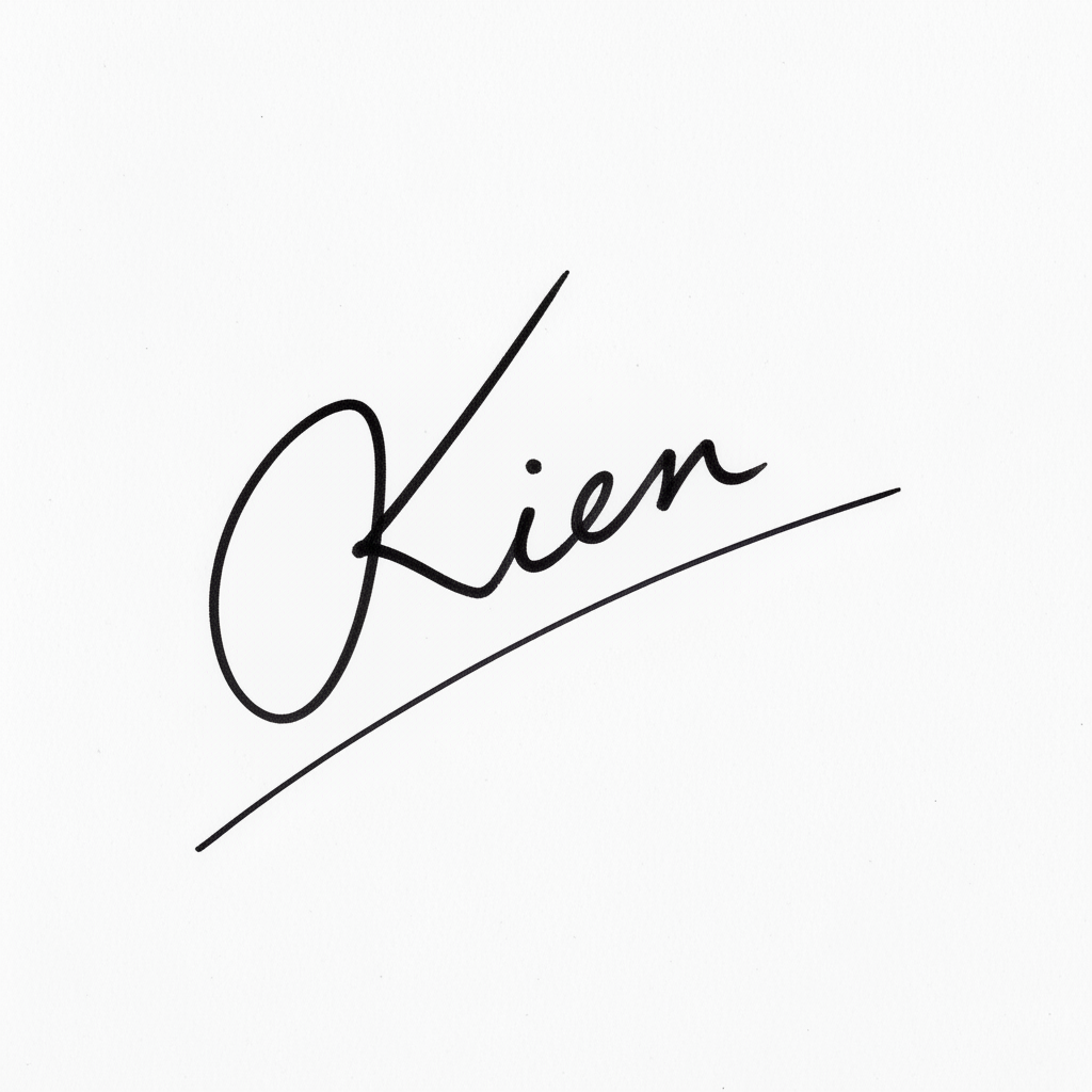 Mẫu chữ ký tên Kiên số 5