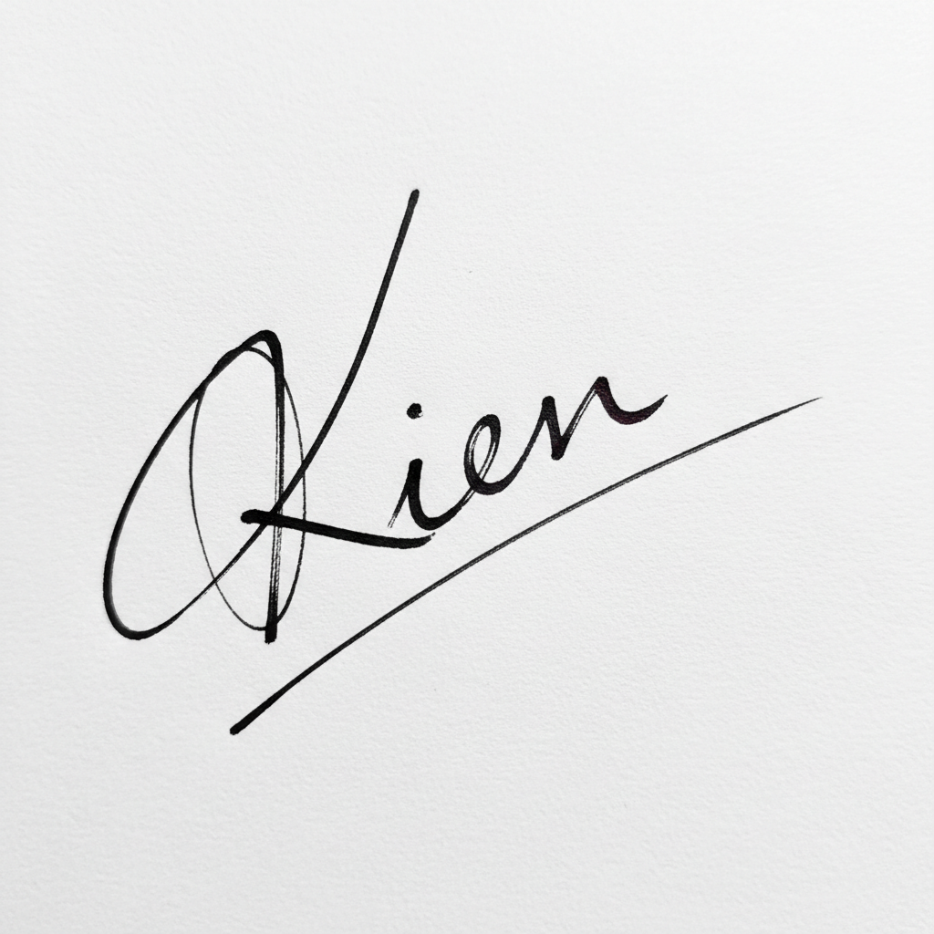 Mẫu chữ ký tên Kiên số 5