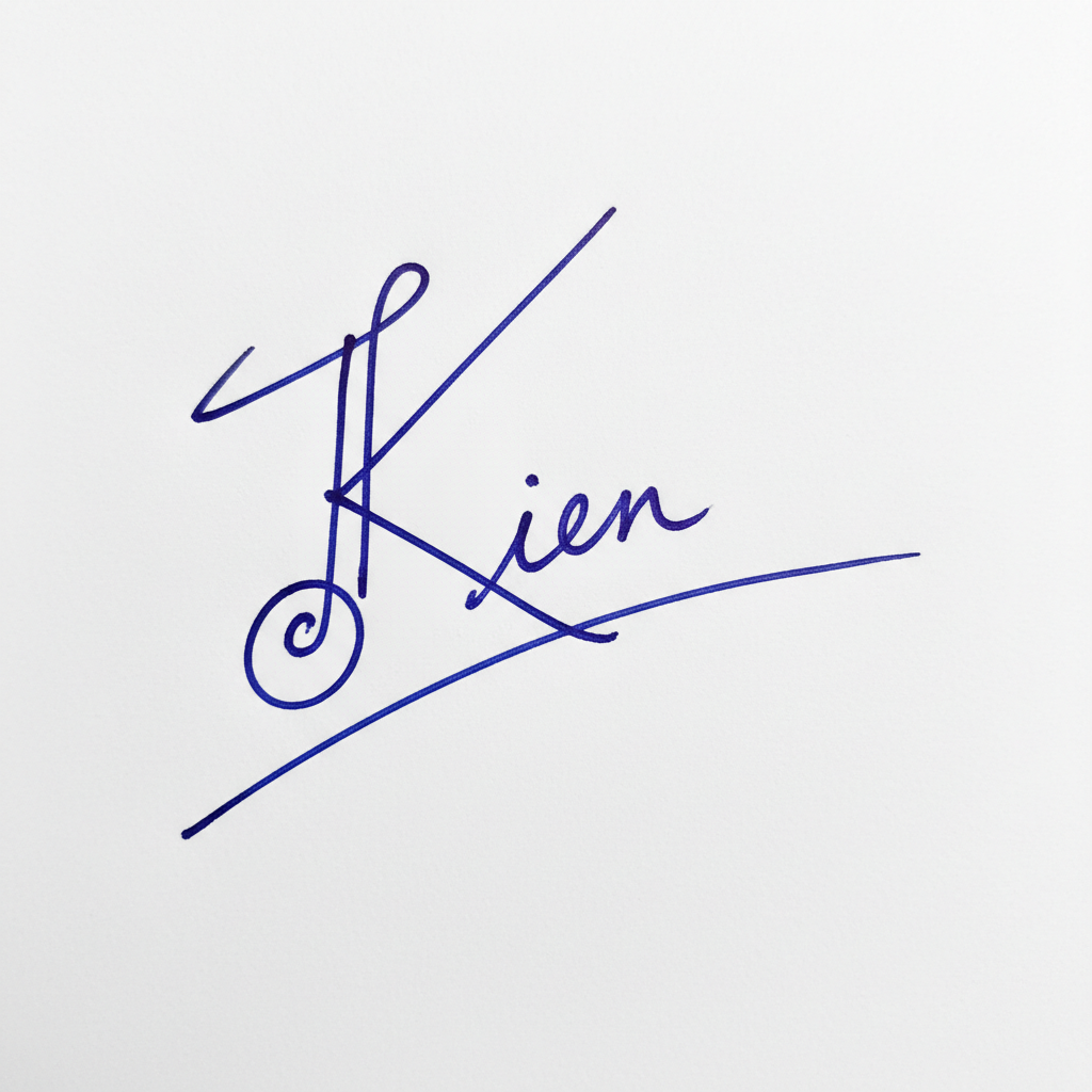Mẫu chữ ký tên Kiên số 6