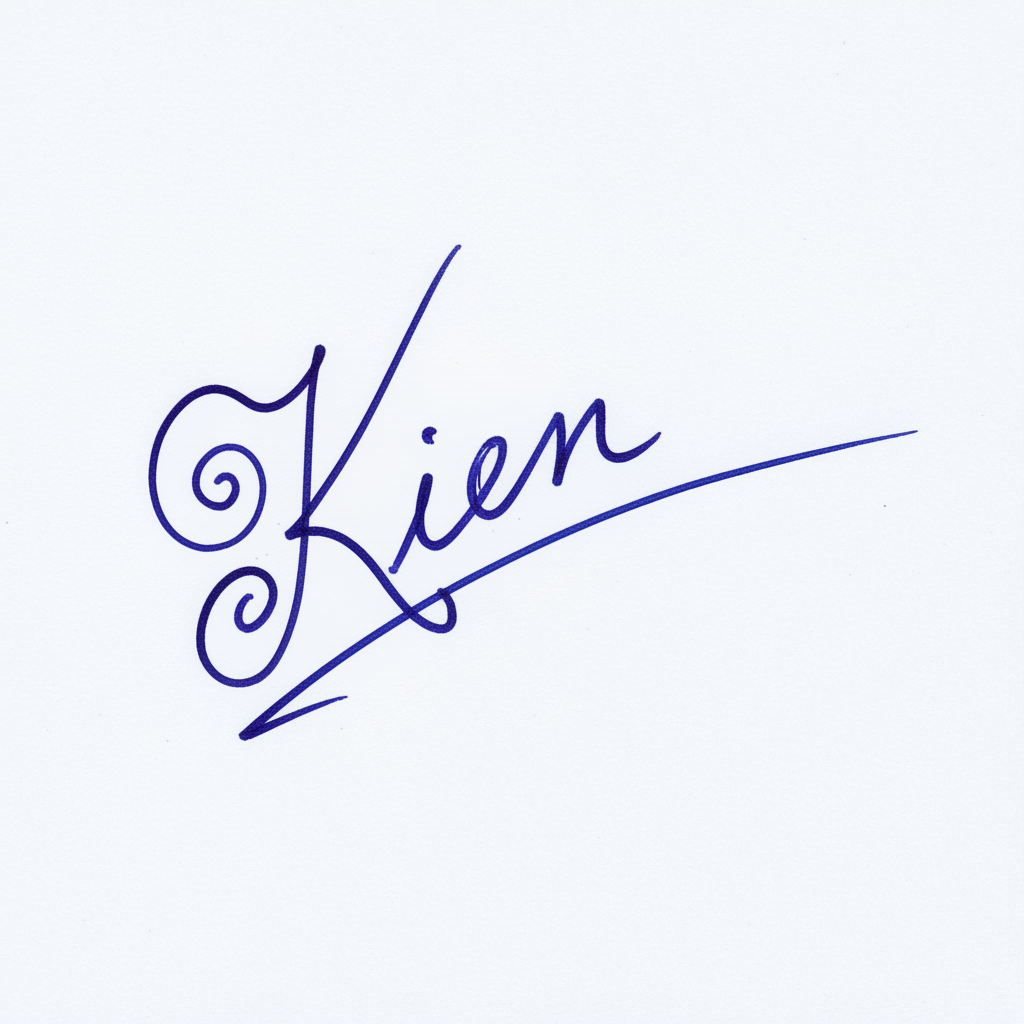 Mẫu chữ ký tên Kiên số 6