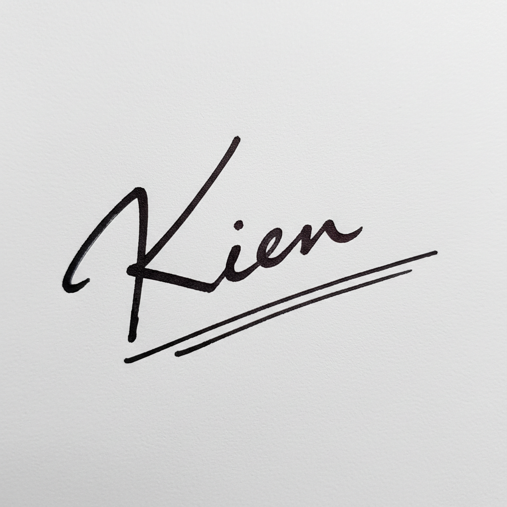 Mẫu chữ ký tên Kiên số 7