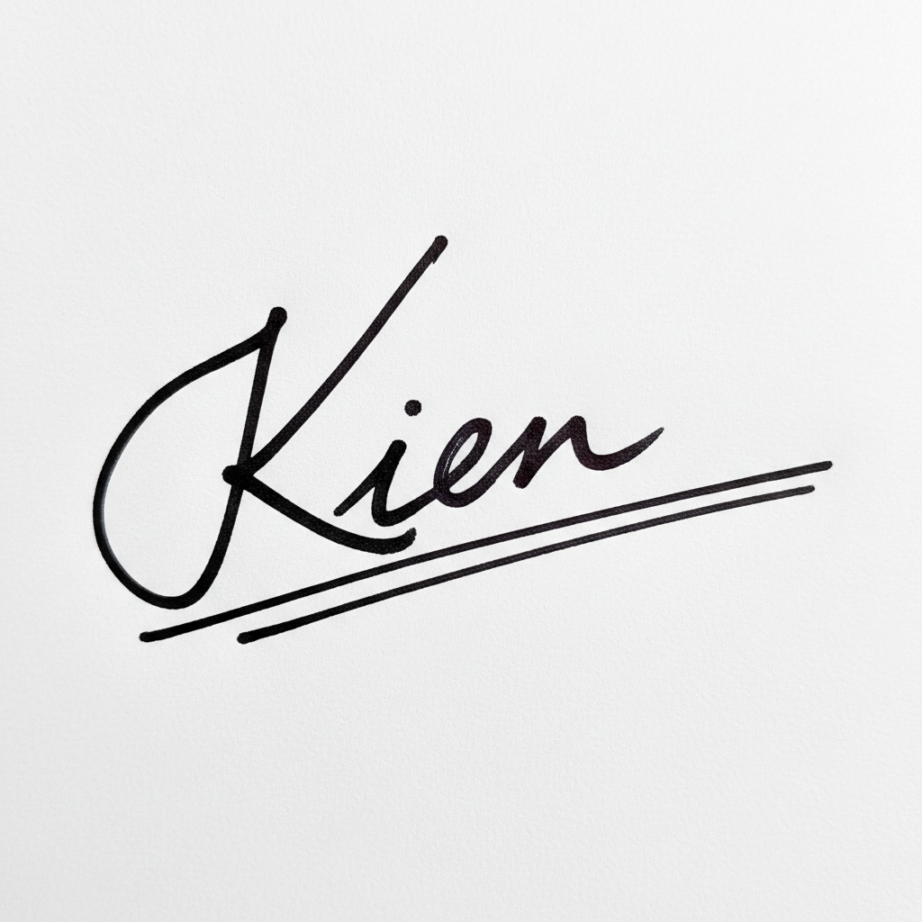 Mẫu chữ ký tên Kiên số 7