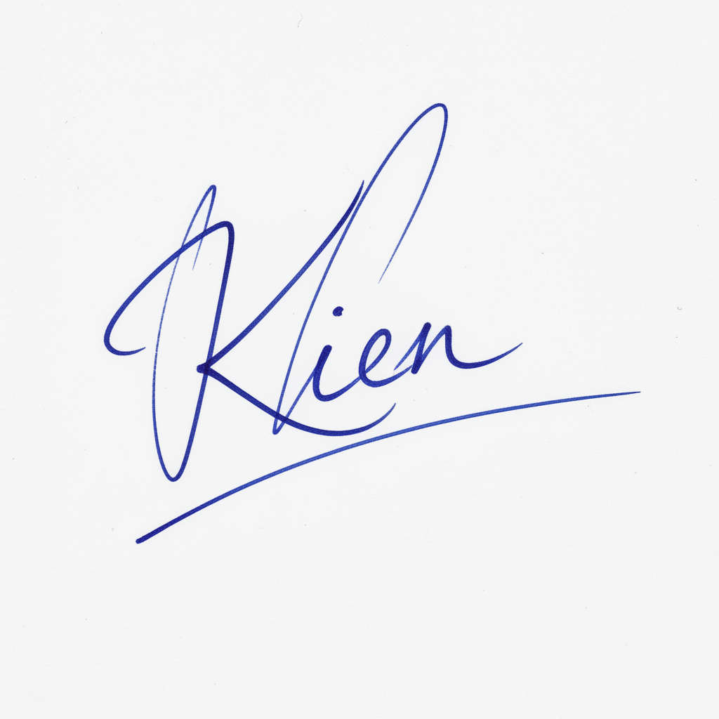 Mẫu chữ ký tên Kiên số 8