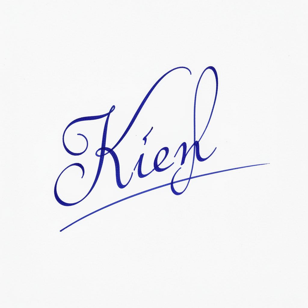 Mẫu chữ ký tên Kiên số 8