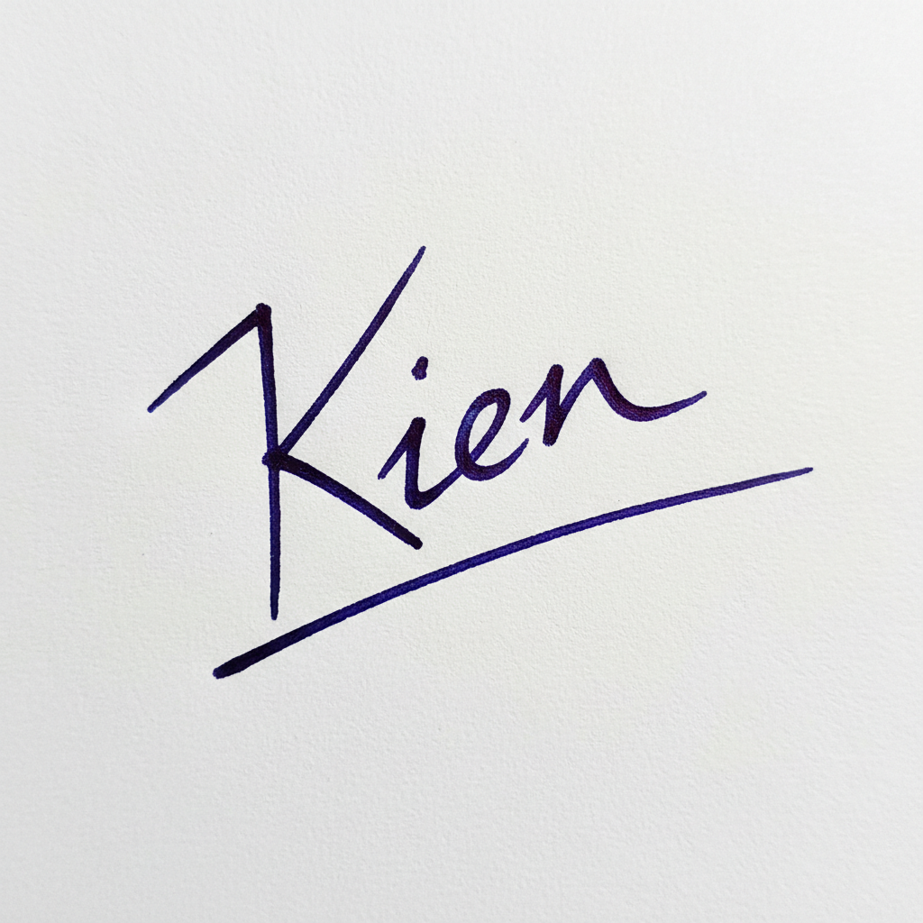 Mẫu chữ ký tên Kiên số 9