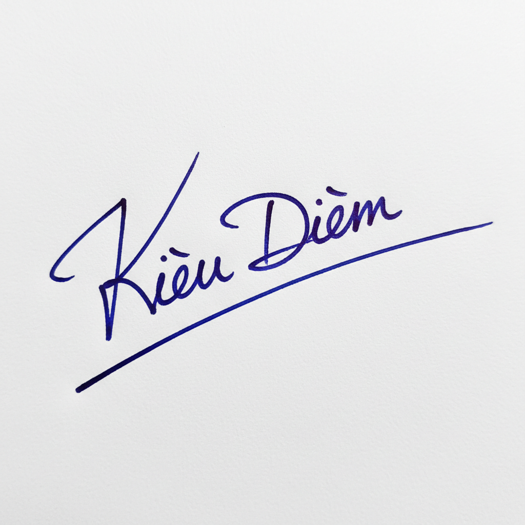 Mẫu chữ ký tên Kiều Diễm số 3