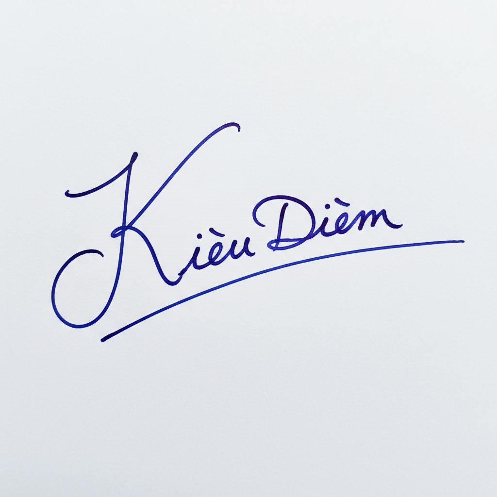 Mẫu chữ ký tên Kiều Diễm số 6
